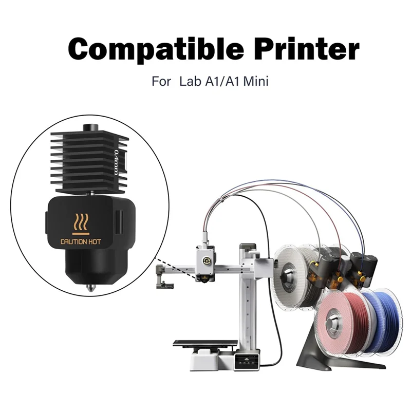 

Durable-2 упаковки A1 Mini/A1 Print Hot End Kit Экструдер 0,4 мм Замена сопла из закаленной стали с 4 шт. чехлом для Bambu Lab, 2 шт.