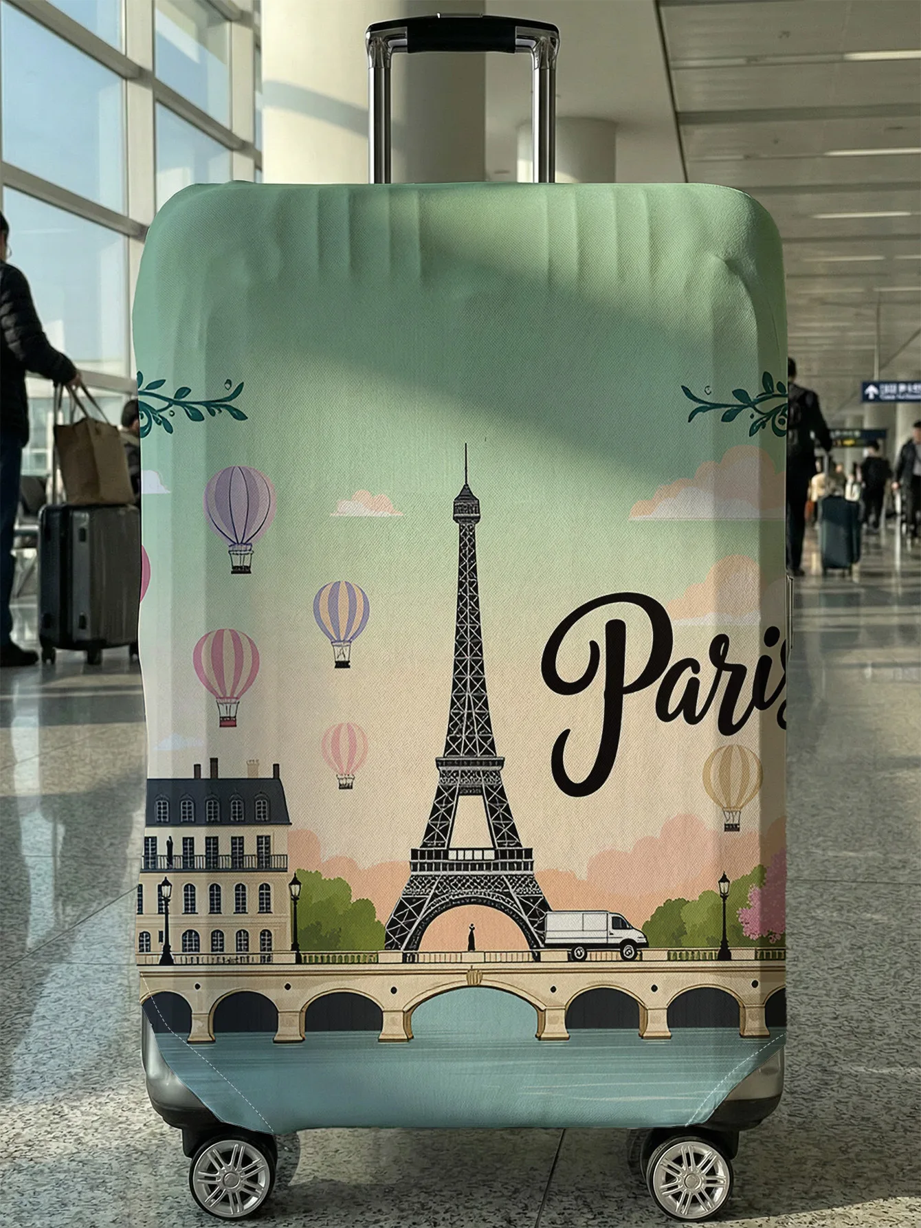 

Романтический чехол для багажа с изображением Эйфелевой башни, подходит для чемоданов 18-32 дюймов, чехол на ручку чемодана, дорожные аксессуары