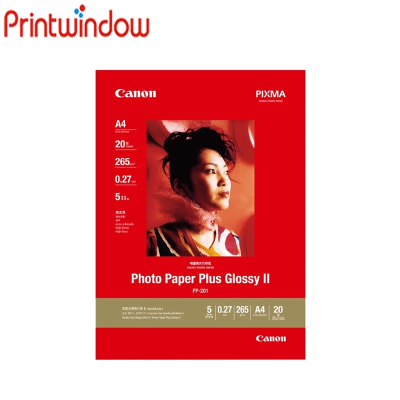 

Original New PP-201 Photo Paper Plus Glossy For Canon A3 A4 A6 20 Sheets 265g High Quality