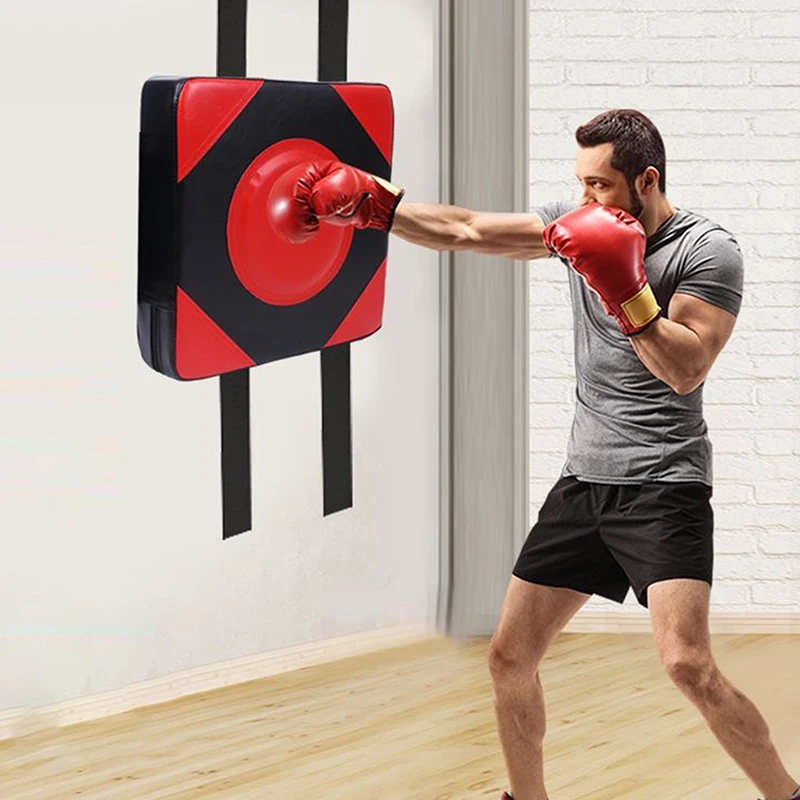 Adjustable Wall Punching Leather Pad Boxing Target Blocking Wall-Mounted Taekwondo Training Sandbags Fighting Gear Room Home Use