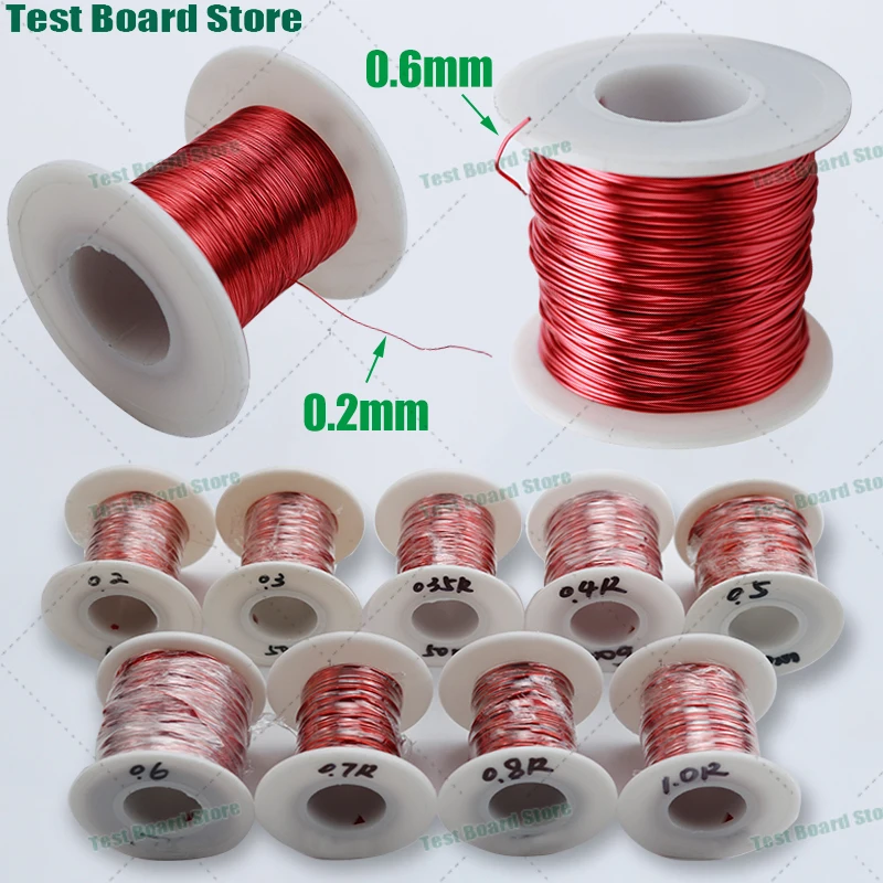 

1Pce red copper magnetic wire enameled wire anti-oxidation copper metal wire DIY process copper bead wire for motor transformer