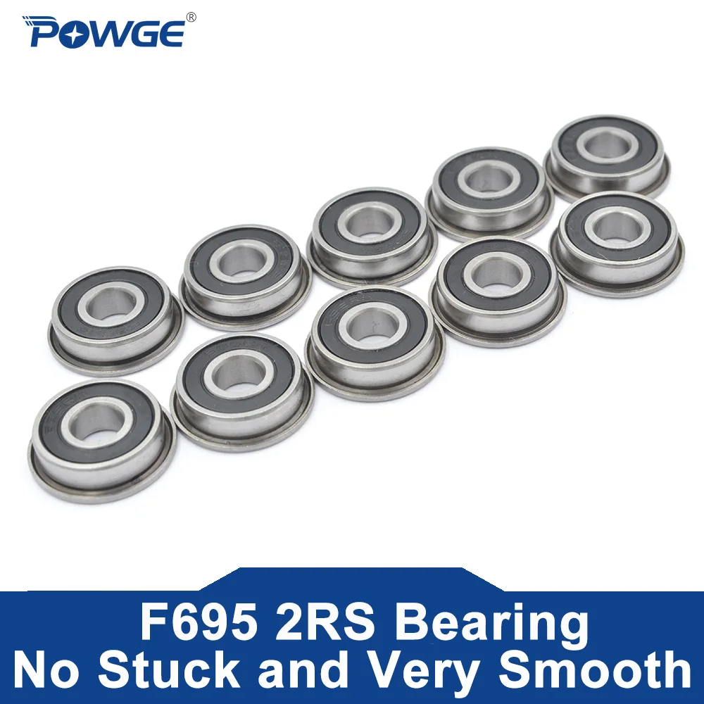 POWGE VORON F695-2RS Łożysko 5*13*4 mm ABEC-7 Miniaturowe łożyska kulkowe F695 RS z kołnierzem F695RS do drukarki Mobius 3.1 Voron 0/2.4