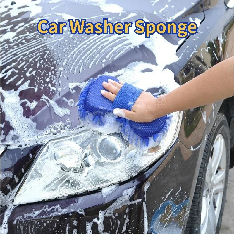 Microfiber Car Washer Sponge Cleaning Car Care Detailing Brushes Washing Towel Auto Gloves Styling Accessories