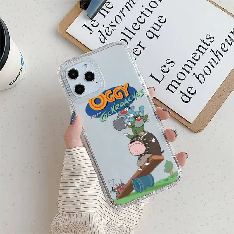 Cartoon Oggy et les Cafards Phone Case For iPhone 11 12 Mini 13 14 Pro XS Max X 8 7 6s Plus 5 SE XR Transparent Shell