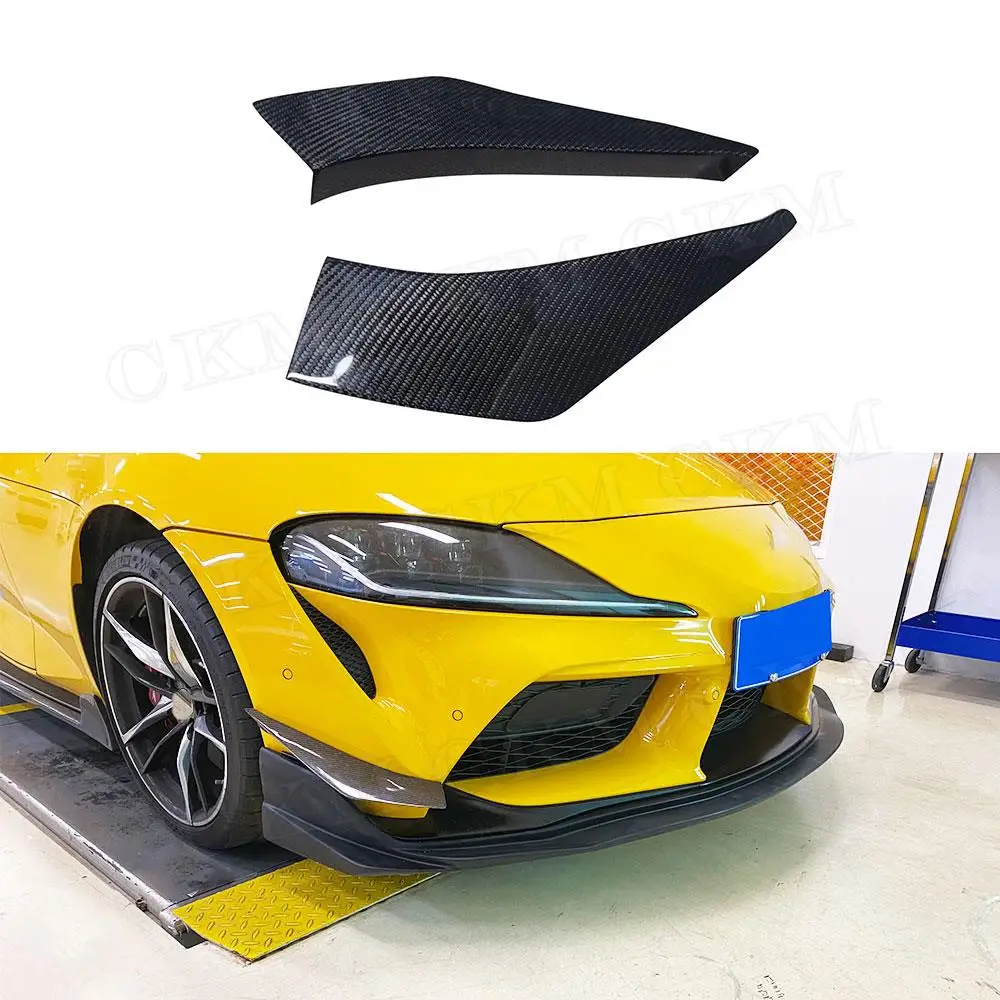 

Carbon Fiber Car Front Bumper Fins Anards Splitters For Toyota Supra 2019 2020 FRP Prime Moulding Trims