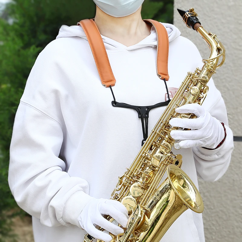 Share Rain High quality sax two shoulder straps alto tenor soprano sax straps Double Shoulder Strap