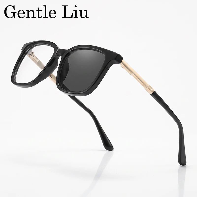 Classic Photochromic Sunglasses Men 2026 Luxury Vintage Retro Square Anti Blue Light Glasses Metal Frame Driving UV400 Shades