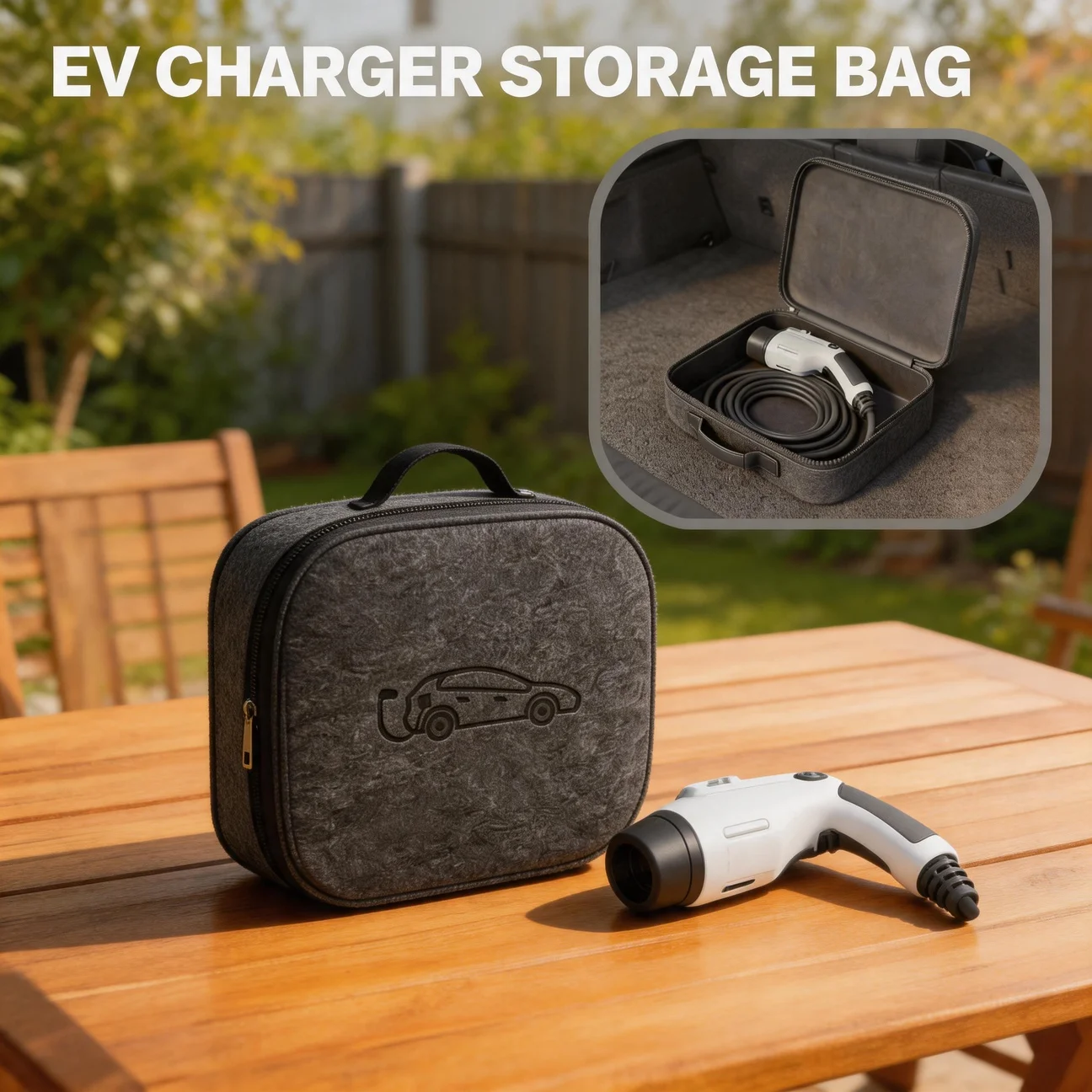 

Auto EV Charging Jumper Storage Bag Charging Gun Storage Bag Portable EV Charger Cable Bag New Energy Vehicle Waterproof