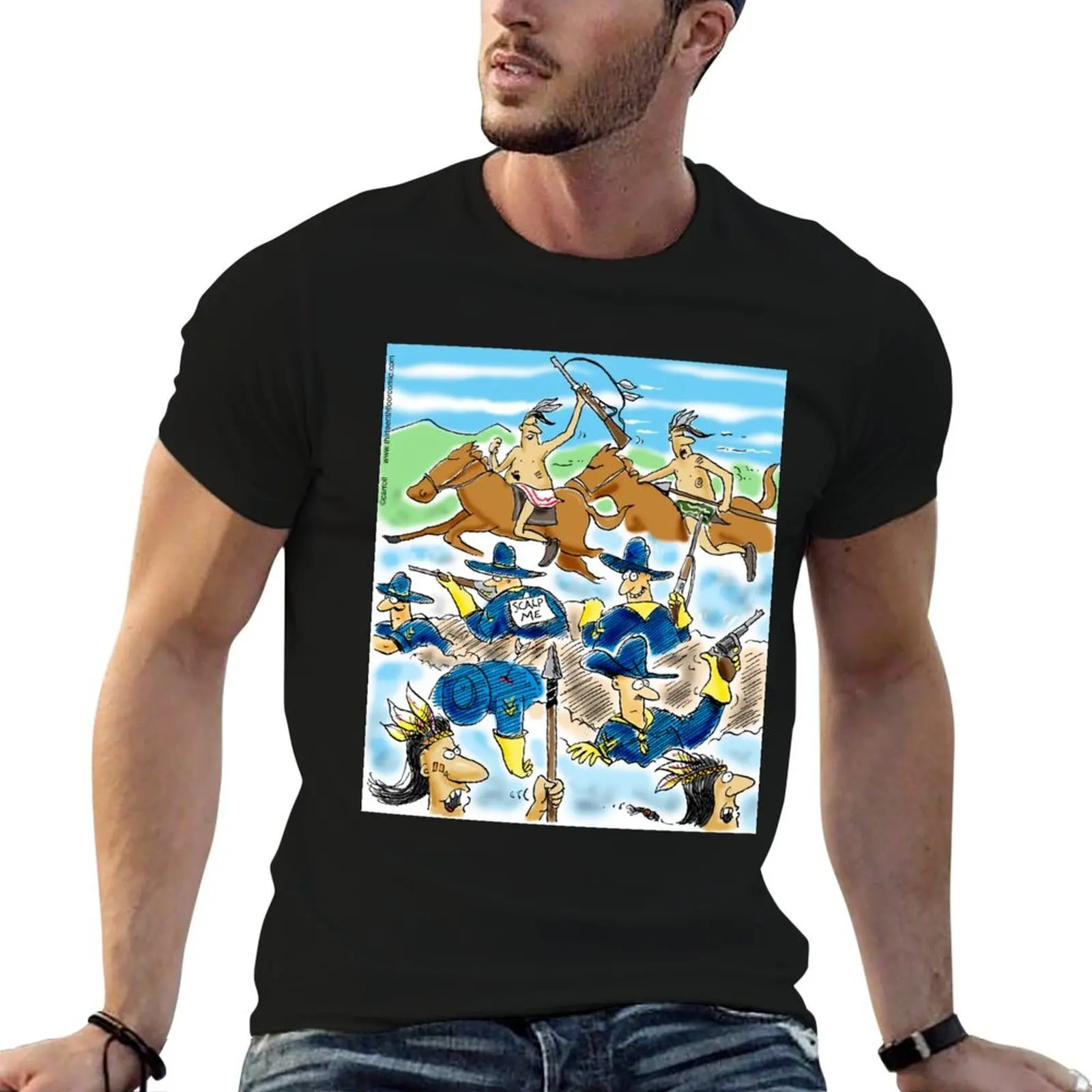 Battle of Little Bighorn Scalp Me sticky note stunt! T-Shirt Lightweight Print T-Shirt