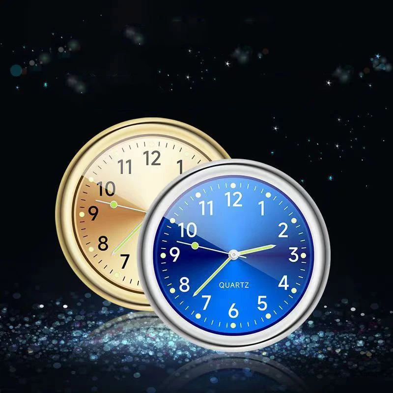 Luminous Car Clock Air Outlet Mini Quartz Clock With Clip Auto Ornament Internal Stick-On Waterproof Watch Car Accessories Gift