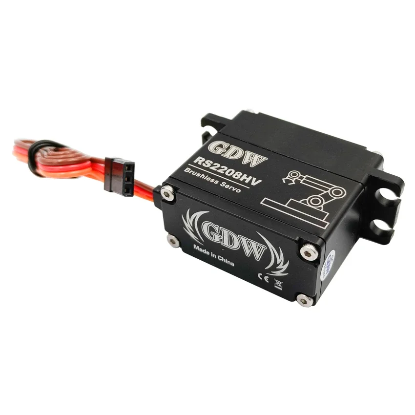 GDW RS2208 25KG Torque Metal Steel Gear Robot Controle Remoto Carro Brushless Padrão Digital Steering Gear