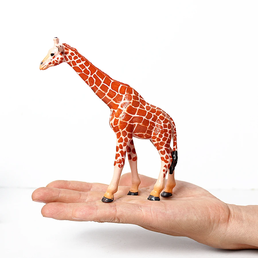 Realistic Giraffe Figurines with Giraffe Cub Safari Animals Model Figures Family Playset Educational Toy Cake Toppers Gift