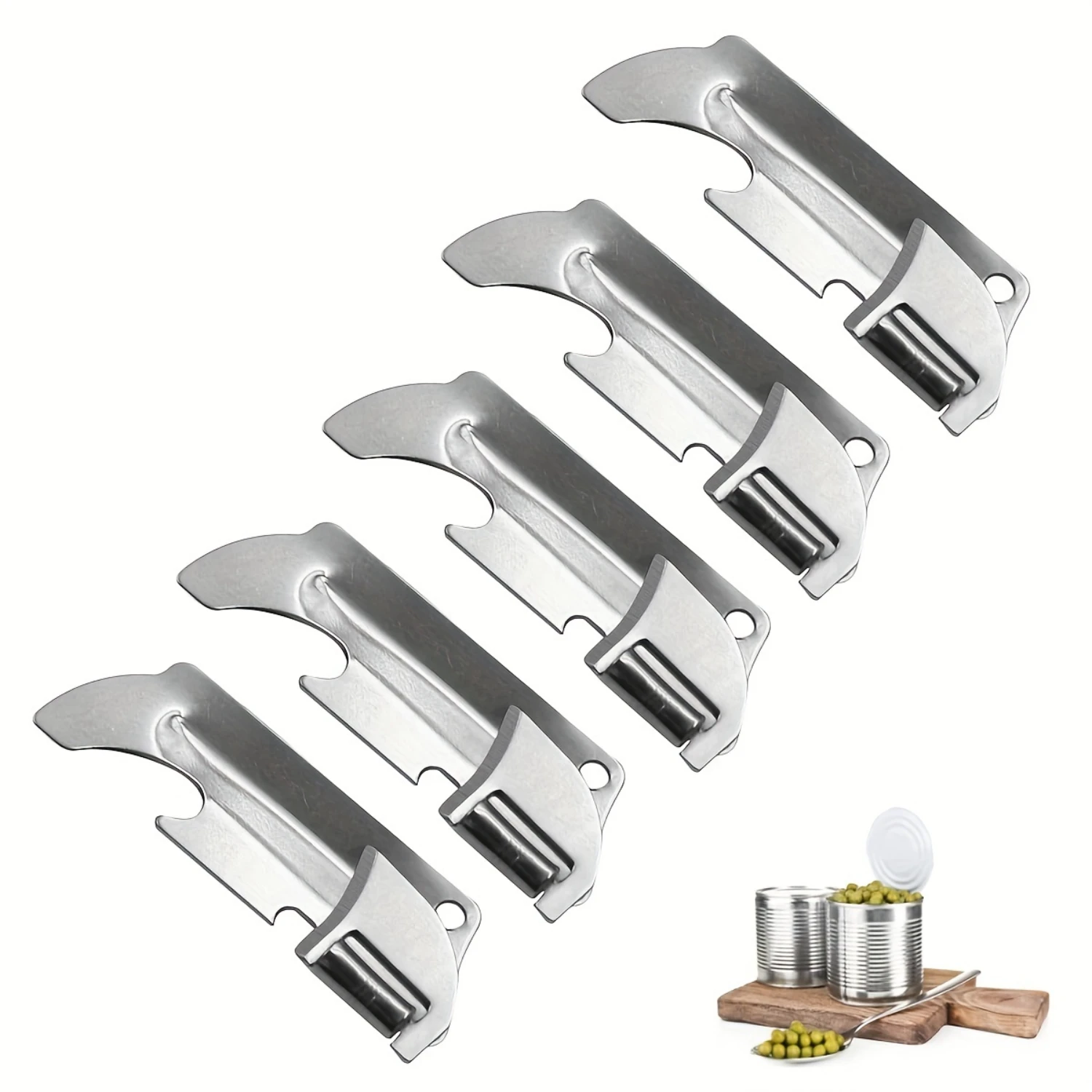 5-Pack Premium Stainless Steel Folding Mini Bottle Opener - Compact Multi-Functional Can Opener, Fruit and Beef Canning , Corksc