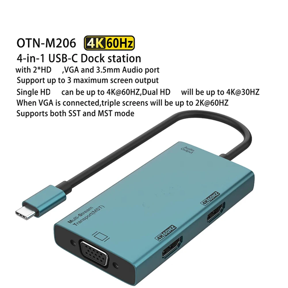 A07I Game Video Capture Dongle USB-C Dock Station Uitbreidingsbeeld USB naar VGA Converter USB-C naar -Compatibele VGA Video