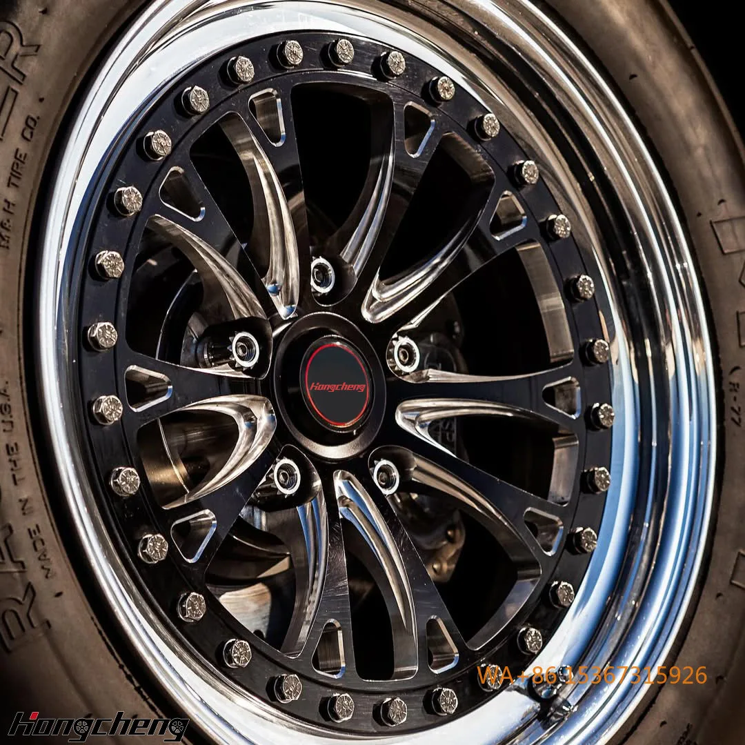 

15-18 Inch Custom Black 2-Piece Forged Beadlock Wheels 6061-T6 Alloy Drag Racing Passenger Car Rims