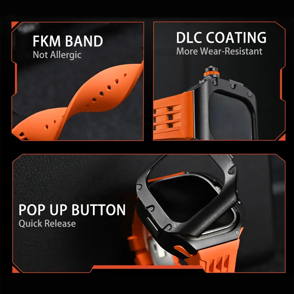 Transparent Case+Strap For Apple Watch Ultra 49MM Band Full Cover Bracelet Modification Kit For iWatch SE 9 8 7 6 5 4 45mm 44mm