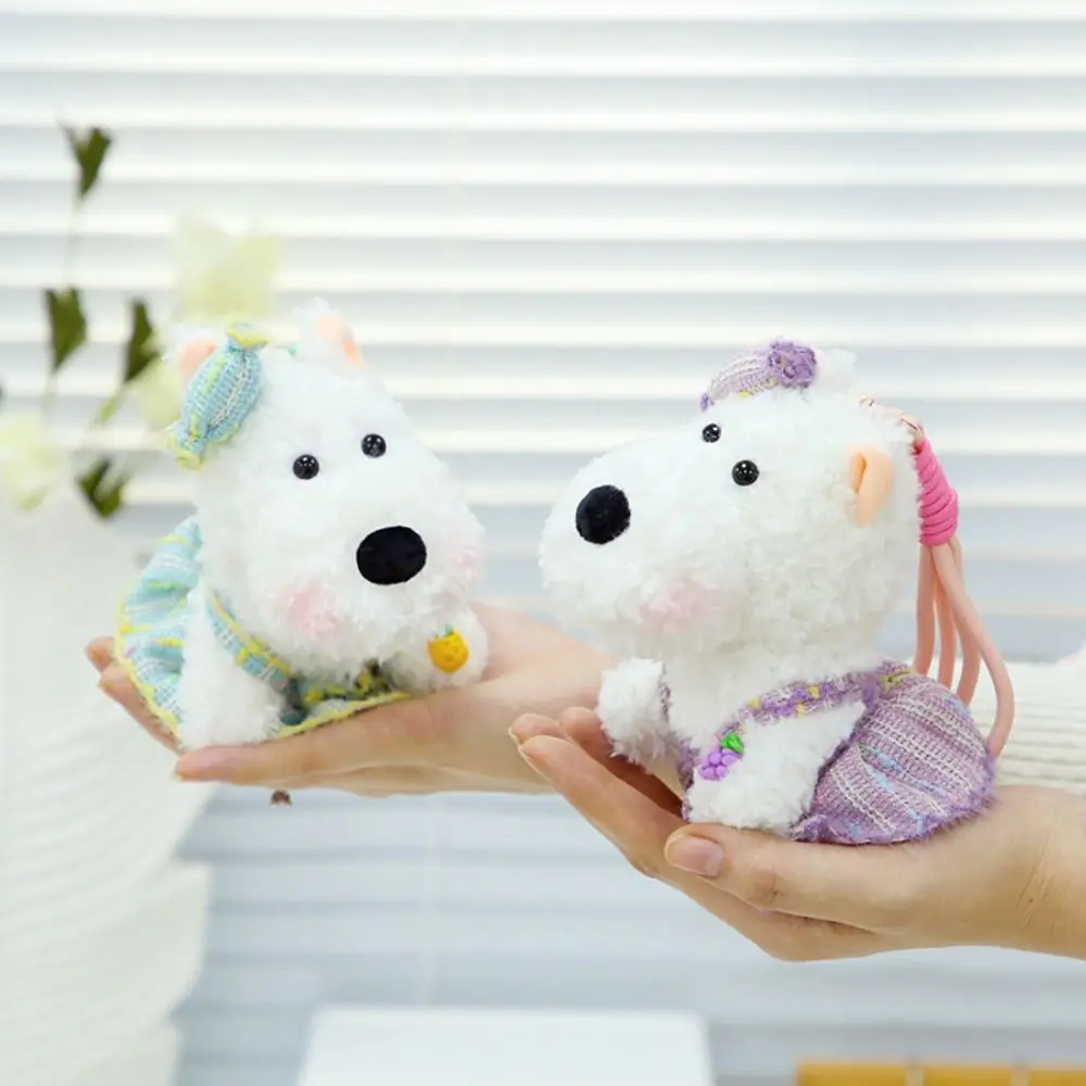 

Stuffed West Highland Bag Pendant Cartoon Animal Anti-lost Plush Puppy Doll Keychain Plush Cute Plush Hanging Pendant Girls