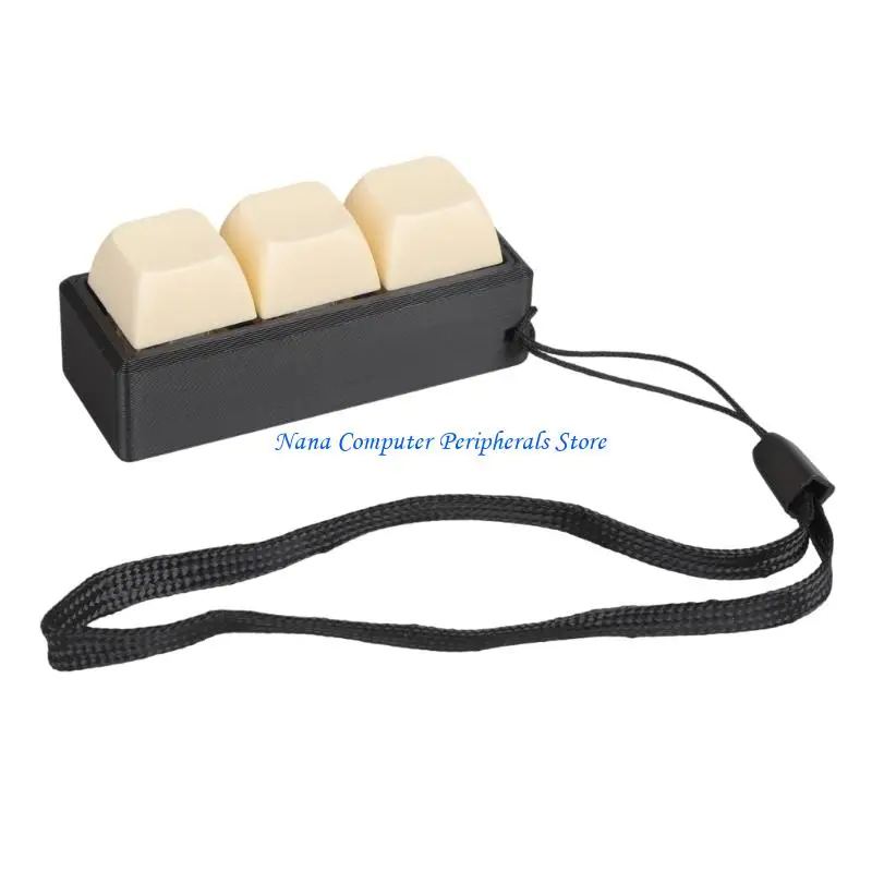 F68C 3-key Mechanical Keyboard Clicks Toy Keycap Tester With Multicolor LED Lights And Smooth Operating Stress Relief