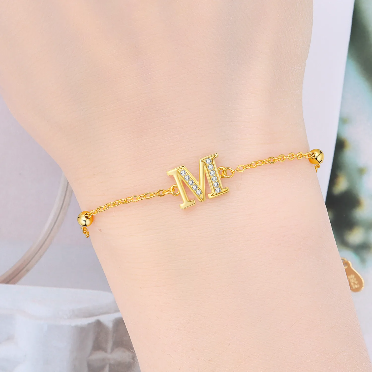 New Arrival 925 Sterling Silver Starry Full Moon Safety Chain & Vintage Watch Chain Bracelet For Women's Golden Exquisite Gifts