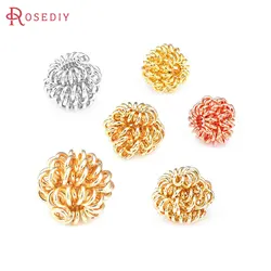 5MM 6MM 8MM 18K Gold Color Brass Spring Style Bracelets Spacer Beads Jewelry Necklaces Making Supplies Diy Findings Accessories