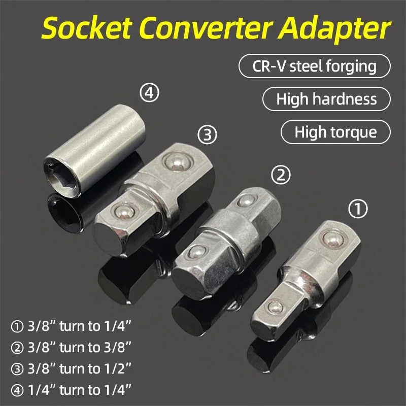Steckschlüssel-Adapter-Reduziersatz 3/8 auf 1/2 3/8 1/4 1/2 auf 1/2 Schlagschrauber-Ratschenschlüssel-Steckschlüssel-Adapter Reparatur-Handwerkzeug – Detail 1