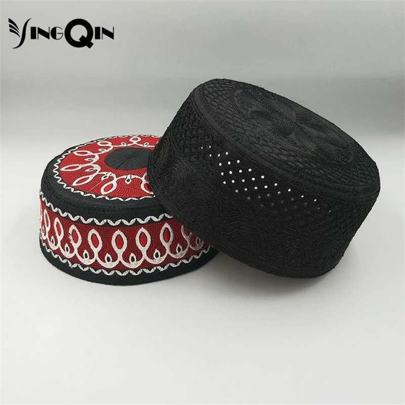 Muslim Cap For Men Hat Freeshipping Tax Products Turkey Kufi Prayer Islamic Topi Mesh Summer Hijab Saudi Arabia Black 0398