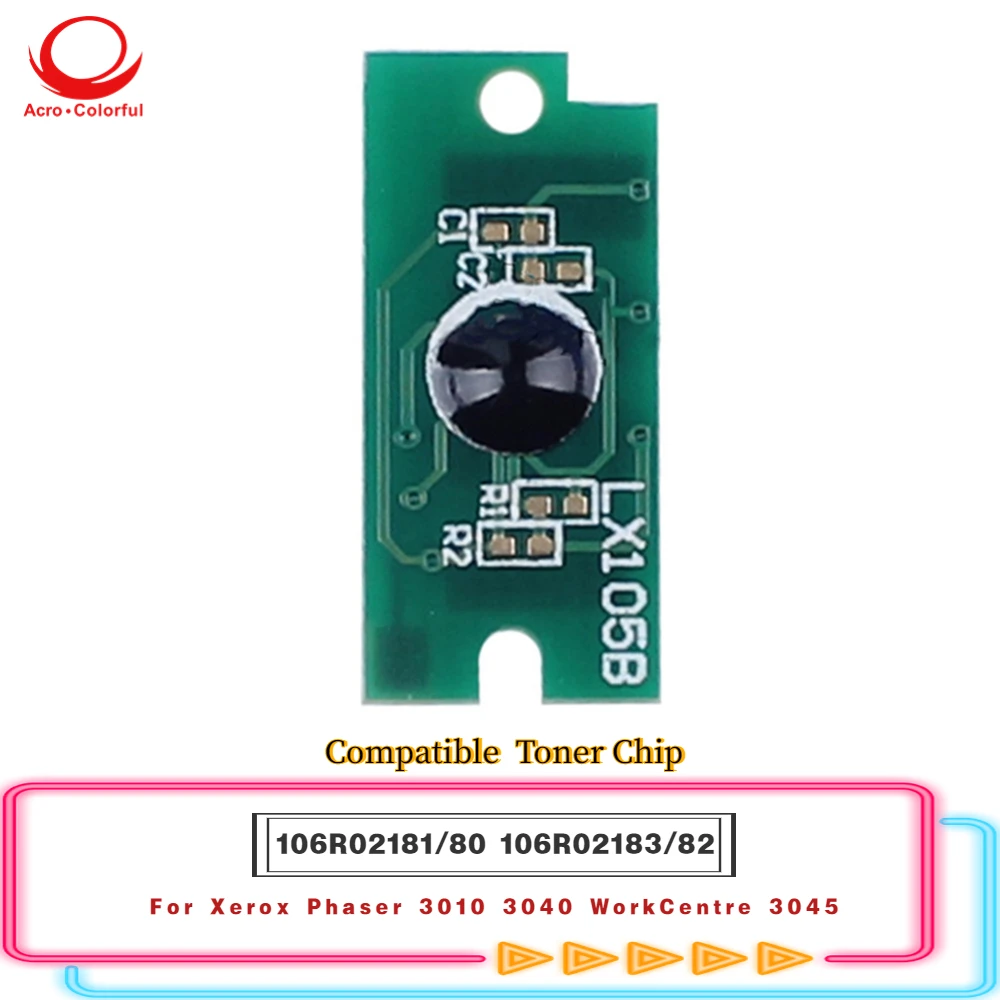 Compatible 106R02181 80 106R02183 82 Toner Chip for Xerox Phaser 3010 3040 WorkCentre 3045 Printer Cartridge Chip 1K 2.2K