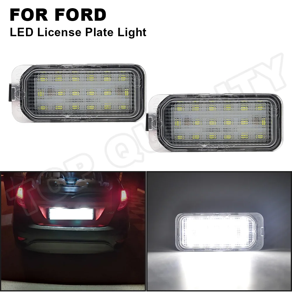 

White Light License Plate Lamp For Ford Fiesta Focus Grand C-Max Galaxy Kuga Mondeo S-Max B-Max Ecosport For Jaguar XJ XF