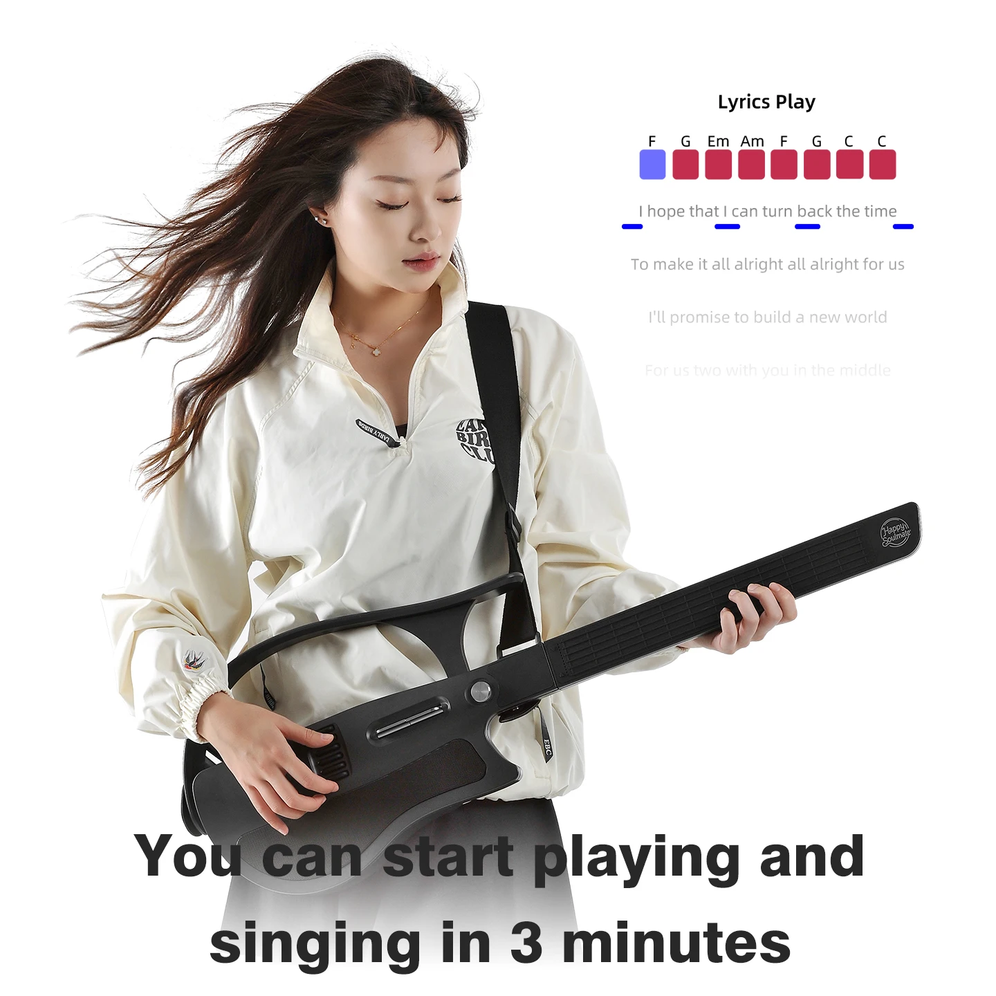 stringless Foldable guitar fusion backing track smart guitar automatic transmission Guitar+Accessories Set