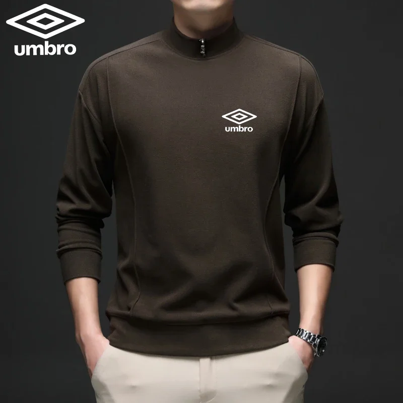 Embroidered Umbro High Quality Men's Long Sleeved T-shirt Summer Business Casual Sports Lapel Breathable Polo Shirt For Men