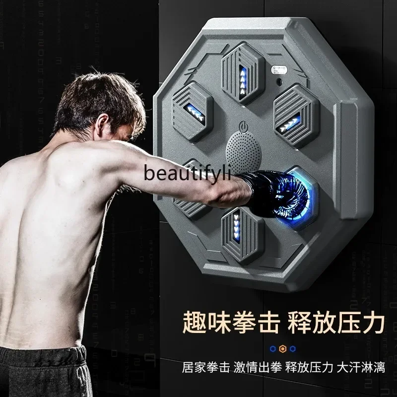 lt Intelligent Music Boxing Training Machine Electronic Boxing Wall Target Hanging Rhythm Reaction Target Training Equipment