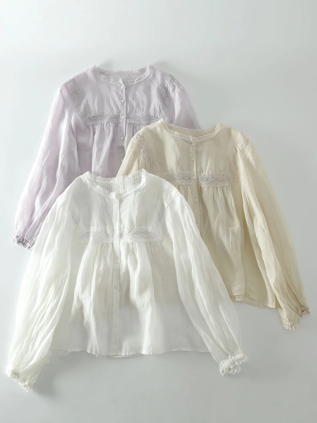 

Sweet Sle Long Sve Linen irt Women's Ba Accordion Pleat Loose Sun Protection Thin Top Summer New Arrival Floral Pattern