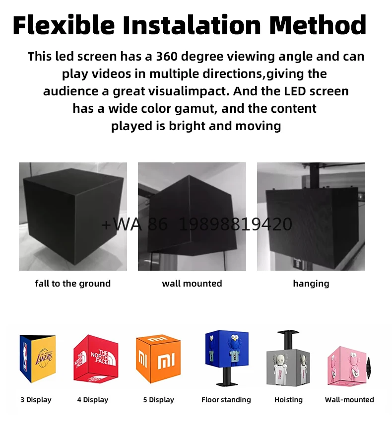 

Mall Creative LED Advertising Display P2.5 Custom Size HD Outdoor Waterproof Rotating LED Display
