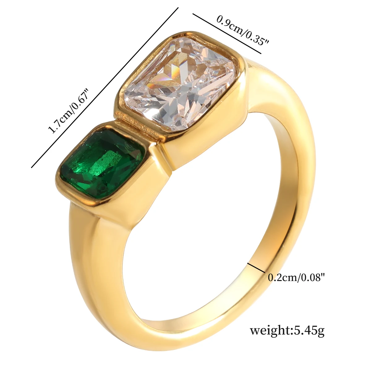 Women's Ring Stainless Steel 18K Gold Plated Waterproof Jewelry Valentine's Day Gift Preferred
