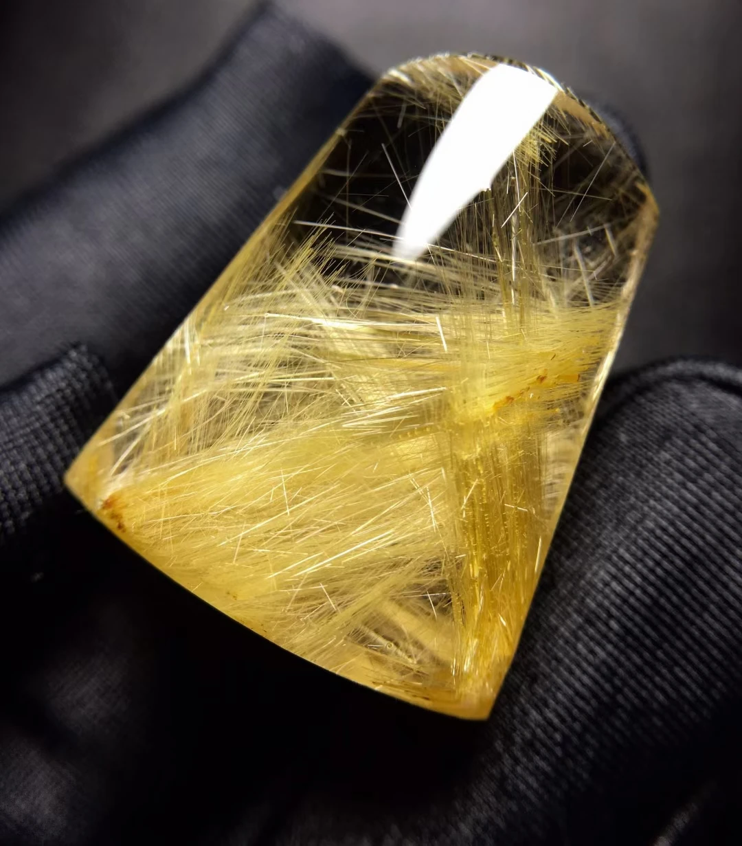 Natural Gold Rutilated Quartz Pendant Rectangle Rutilated Quartz Jewelry 26.6*22*11.4mm Men Women Brazil AAAAAAA