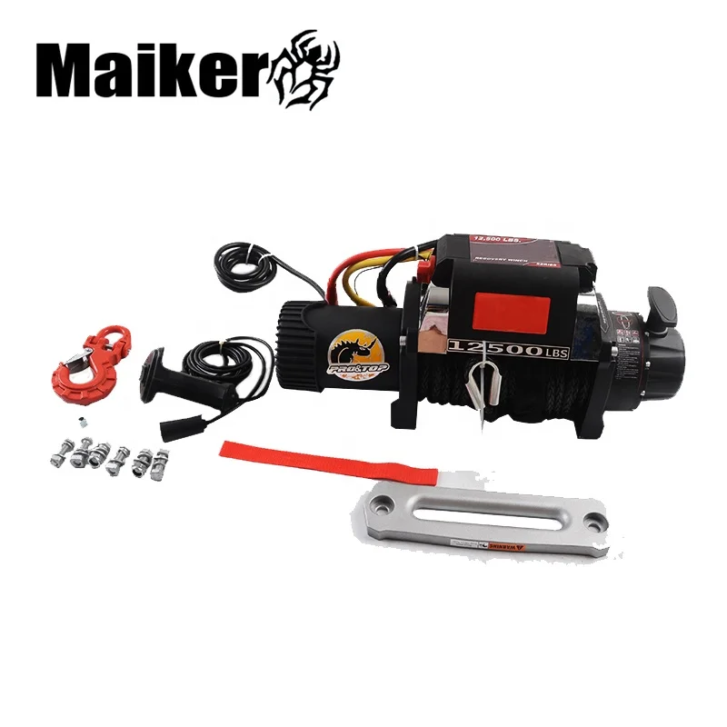 

4X4 Synthetic Rope Electric Winch for Jeep Wrangler JK JL 12v 12500lbs off Road Winch
