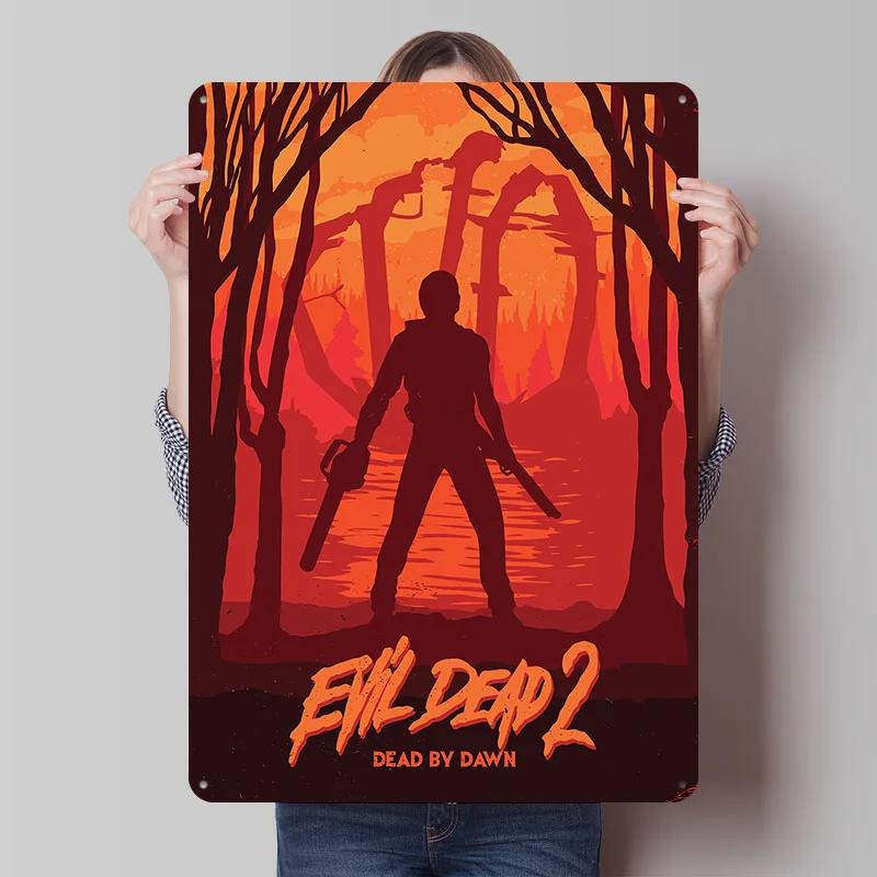 Evil Dead 2: Dead By Dawn Druckposter, personalisierte Retro-Wandkunst, Vintage-Metallschilder für Mancave-Dekoration, Heimdekorationen