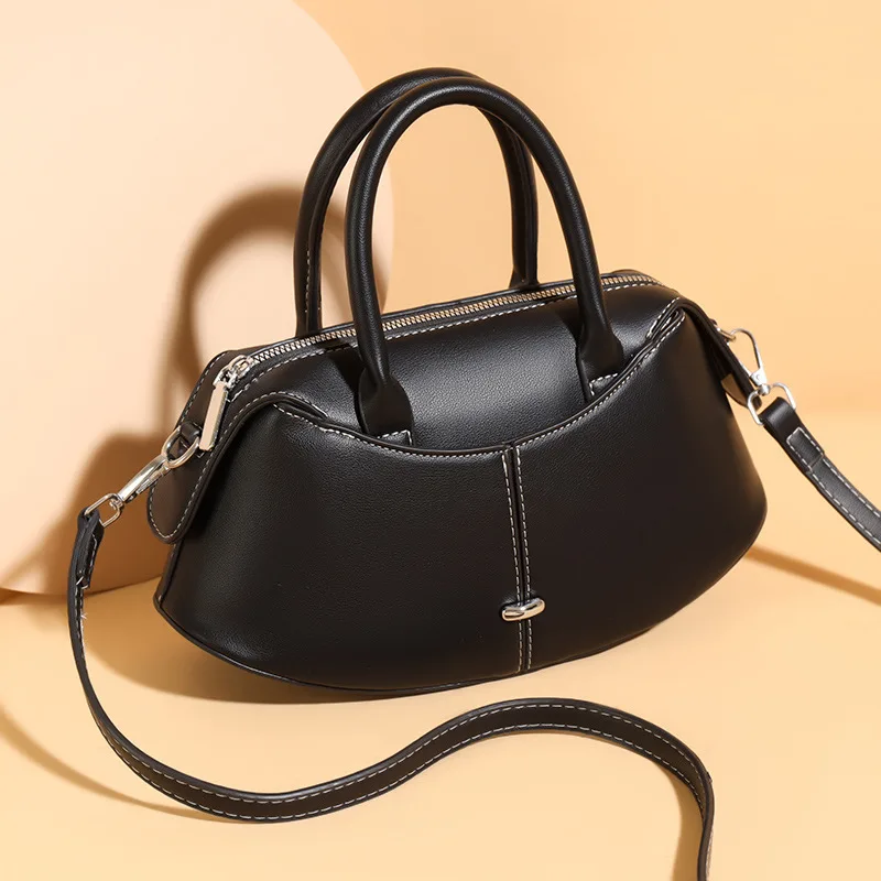 Pu Leather Shoulder Crossbody Bag for Women, Lightweight Small Tote Bag, Simple Commuter Handbag, Multi-Color Versatile Niche Design