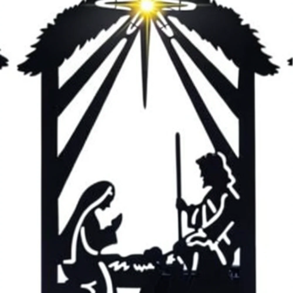Metal Nativity Scene Stake Outdoor Christmas Decoration Silhouette Yard Art Garden Lawn Decor Waterproof Holiday Ornament