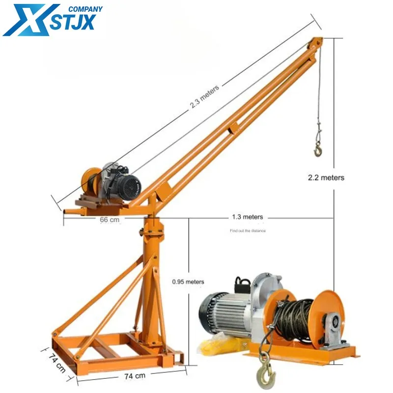 Fast crane household roof small hoist frame electric 220V building decoration loading lifting crane