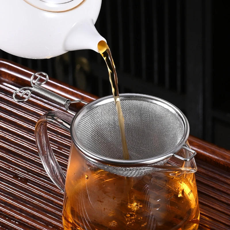 304 Stainless Steel Tea Leaf Strainer Handheld Reusable Tea Infuser Fine Mesh Kung Fu Teapot Filter Sieve Teaware Accessories