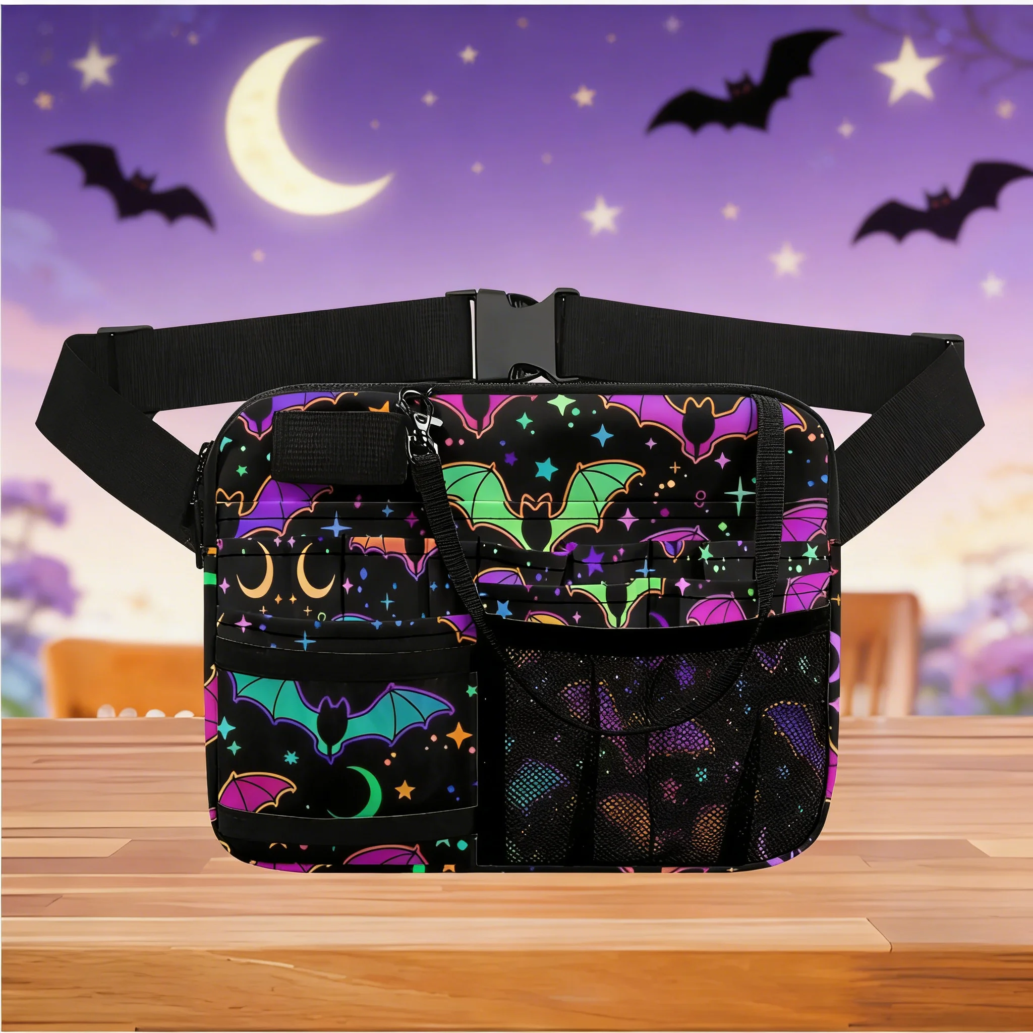 

Cute Cartoon Nurse Waist Bag, Multi-Pocket Organizer, Durable Oxford Cloth for Hospital, Clinic & Home Care