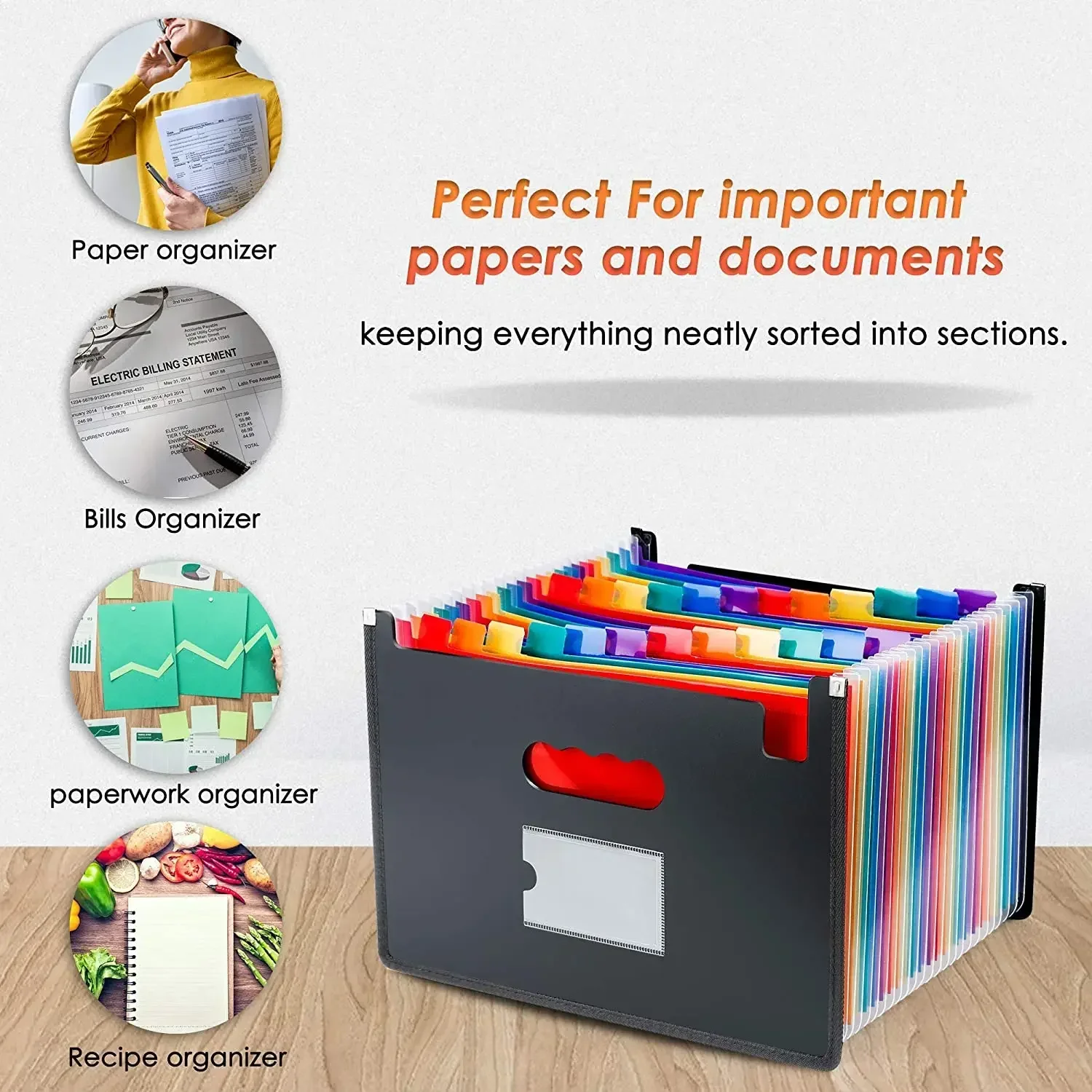 Sorter Size File Legal/letter / Folder, Paper 2023 New Legal Expandable Large Pockets Organizer,13/24 Fit