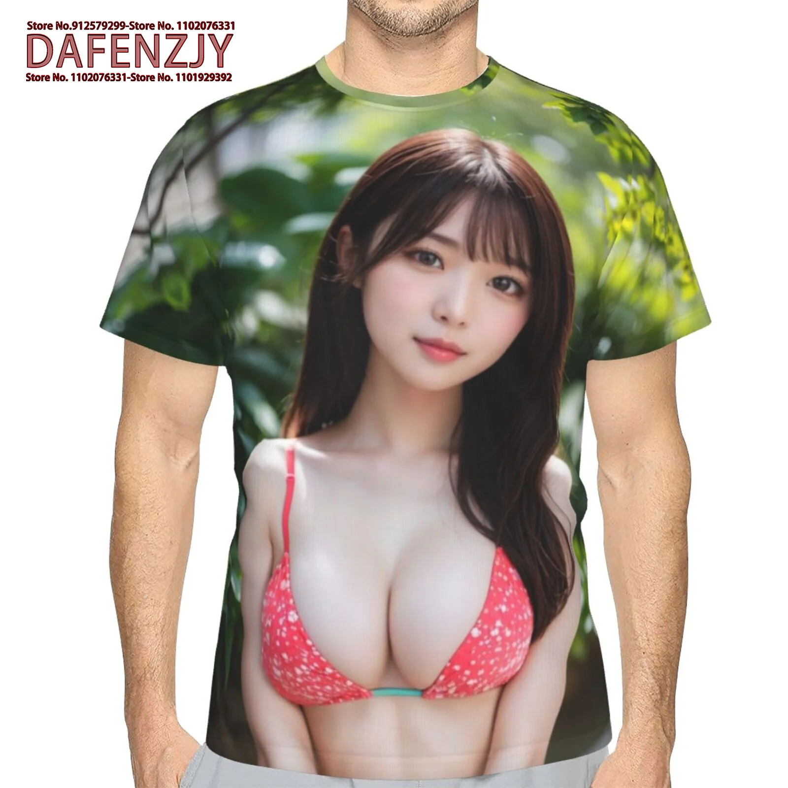 New Sex Bikini Model 3d Print T-Shirt For Men Summer Casual Men's T-Shirt Street Trend Tops Loose Short Sleeve T Shirts