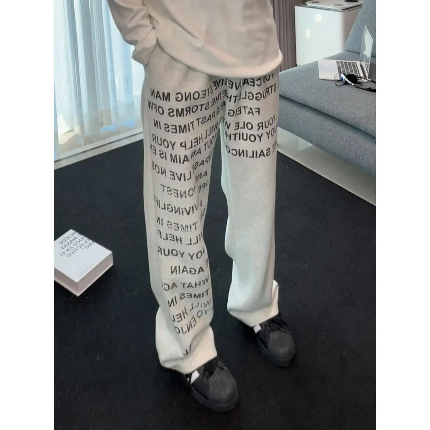 

Men's Casual Sweatpants with Big Alphabet Print Loose Fit Streetwear Trousers Hip Hop Baggy Joggers for Daily Wear Comfortable