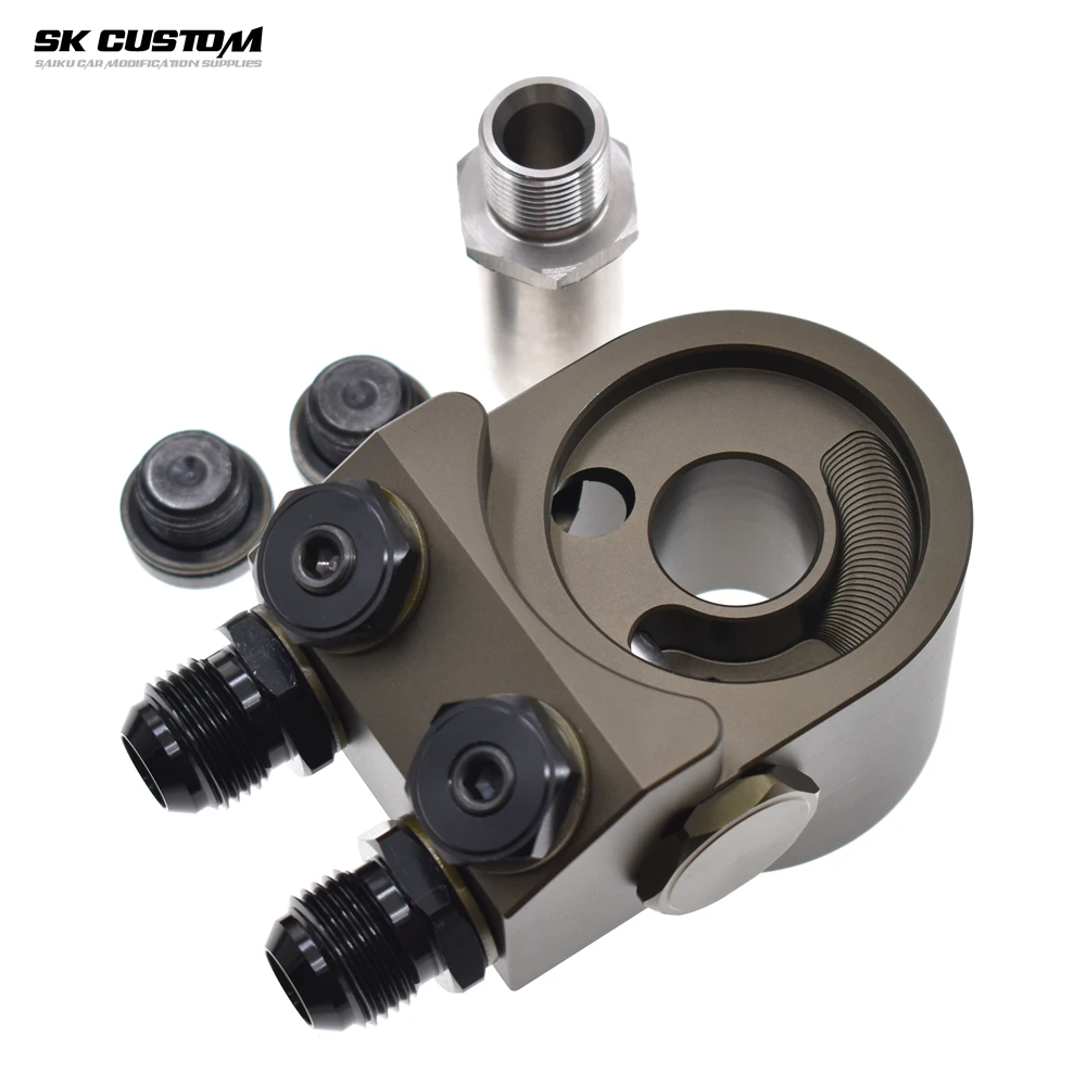 SK CUSTOM For Honda Civic 10th Gen 1.5T Al Alloy CNC Engine Radiator Adapter Oil Cooler Filter Sandwich Plate Thermostat Adaptor