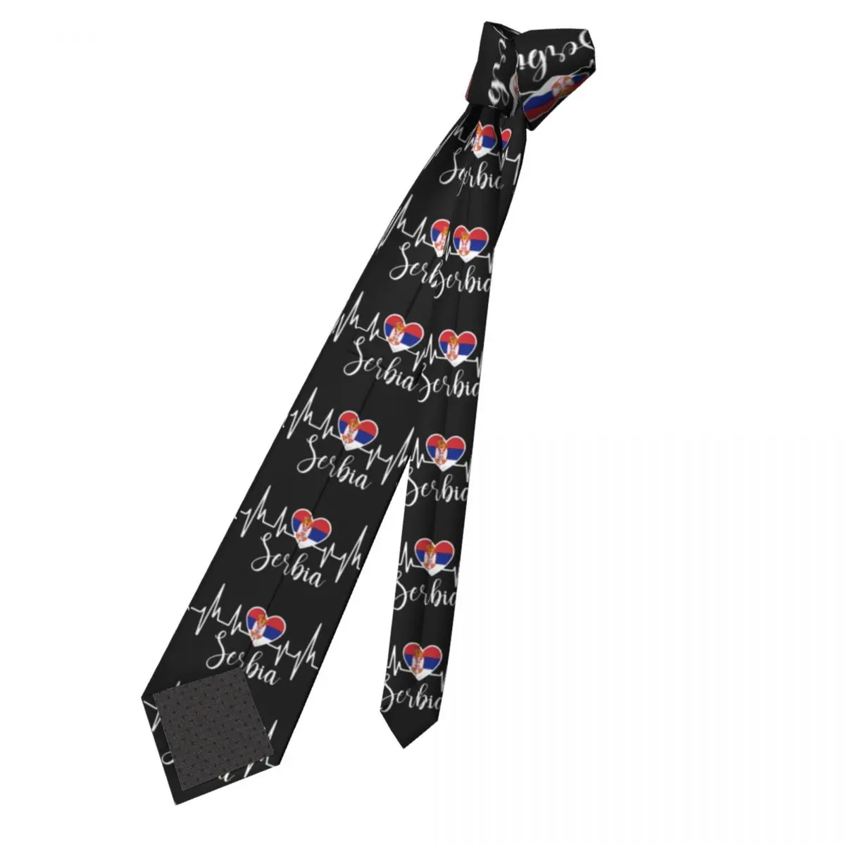 Corbata personalizada con bandera de Serbia para hombre, corbatas de cuello con estampado de corazón 3D, corbata de cuello fresca a la moda, uso diario, accesorios de calidad para fiesta