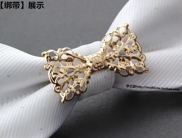 Pure white metal  for men and women business formal wedding bow bow  casual bow tie