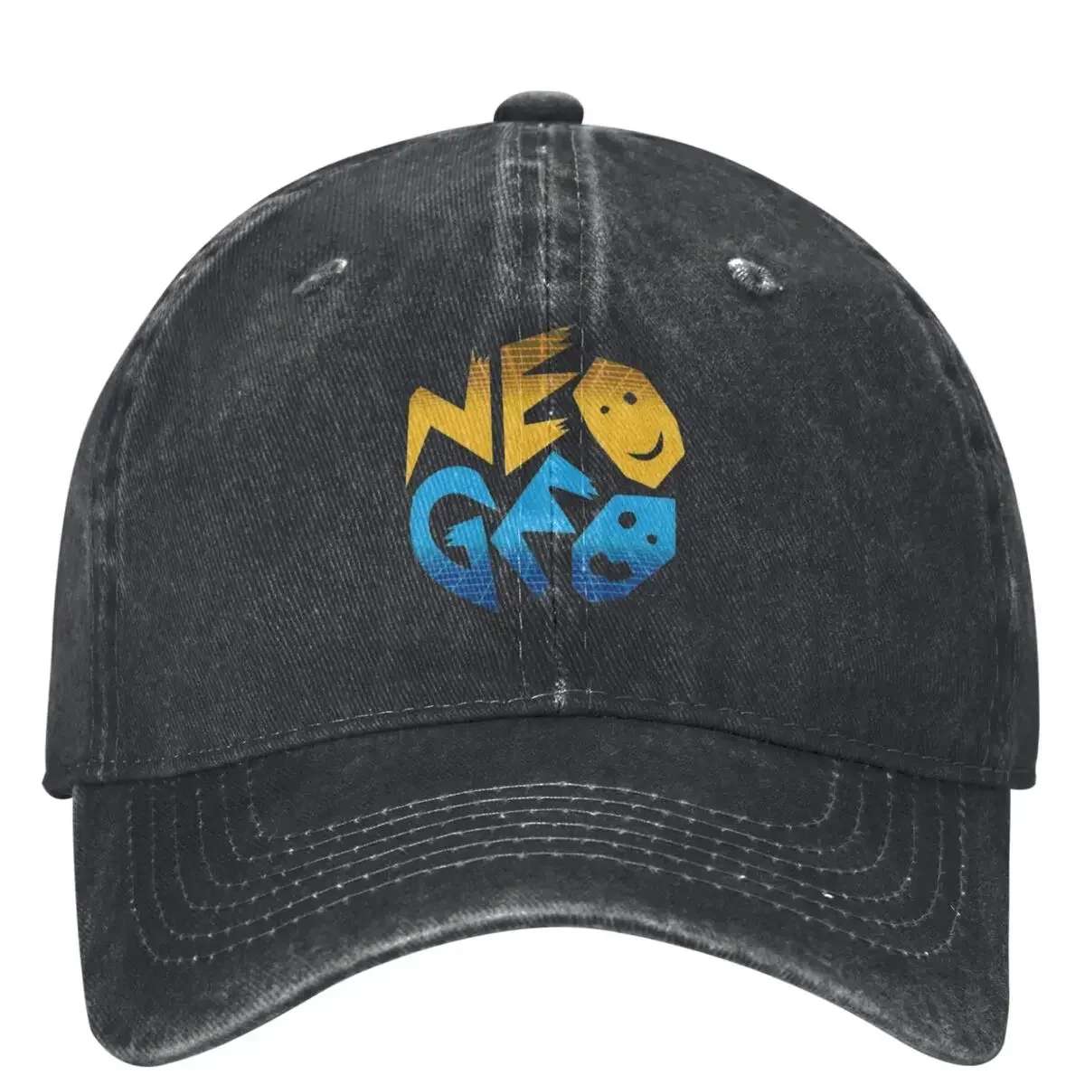 Neo Geo Logo Denim Baseball Cap Retro Style Outdoor Sports Trucker Hat Summer Men Adult Trendy Sunshade Baseball Caps