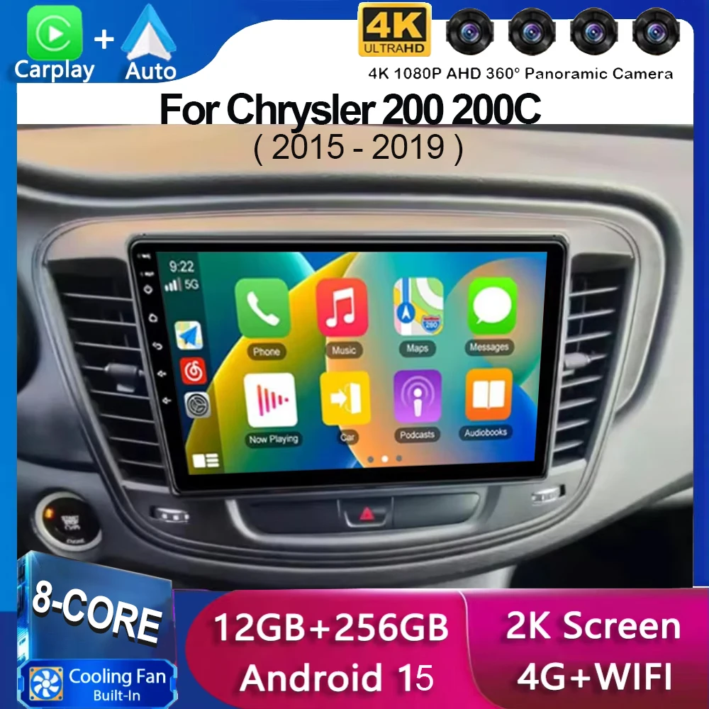 

Android 15 Radio Video Player For Chrysler 200 200C 2015 - 2019 Car Autoradio Multimedia Screen Stereo Carplay Navigation